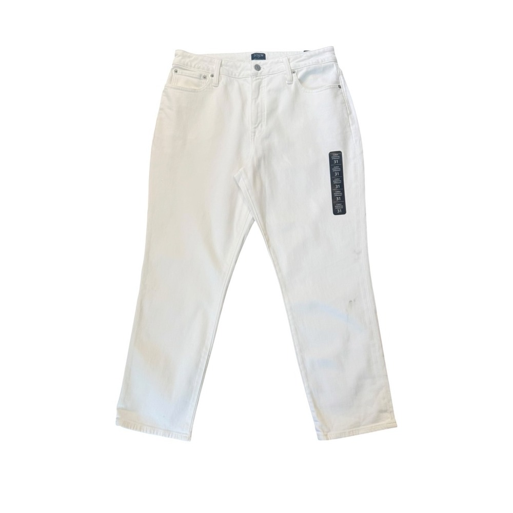 J.Crew Curvy Essential Straight Jeans White All-Day Stretch BX450 Size 12 31 NWT
